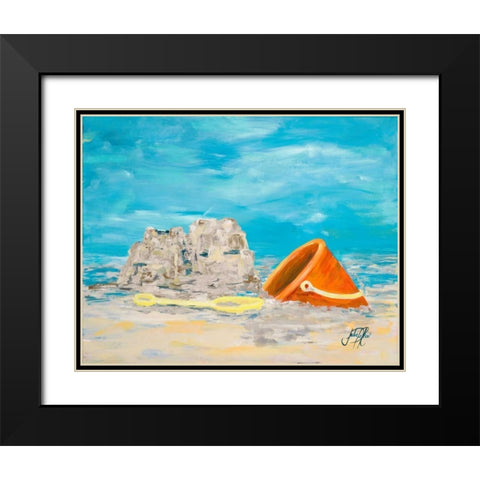 Sandcastles I Black Modern Wood Framed Art Print with Double Matting by DeRice, Julie