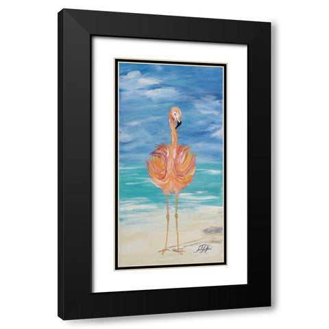 Flamingo I Black Modern Wood Framed Art Print with Double Matting by DeRice, Julie