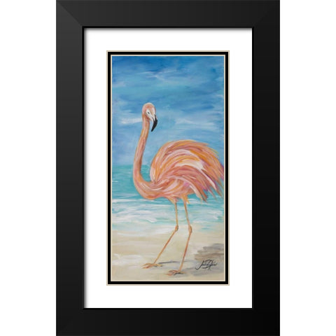 Flamingo II Black Modern Wood Framed Art Print with Double Matting by DeRice, Julie