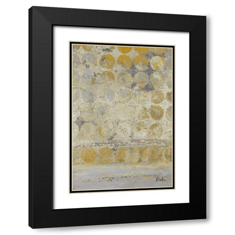 Dots on Gold II Black Modern Wood Framed Art Print with Double Matting by Pinto, Patricia