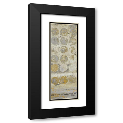 Dots on Gold Panel I Black Modern Wood Framed Art Print with Double Matting by Pinto, Patricia
