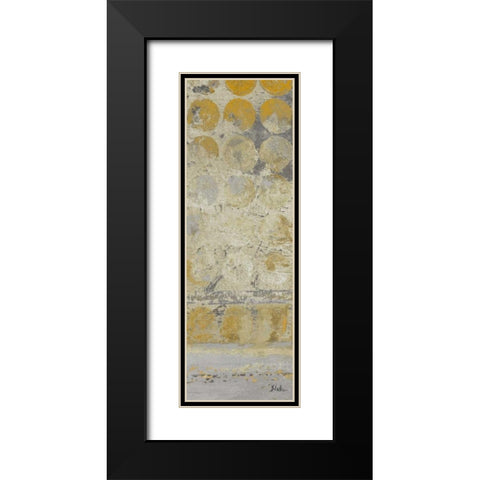 Dots on Gold Panel II Black Modern Wood Framed Art Print with Double Matting by Pinto, Patricia