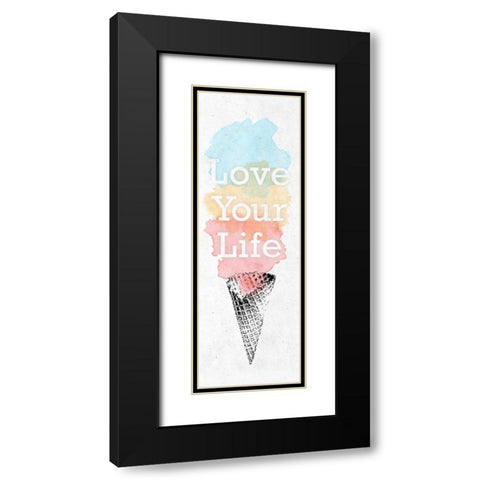 Watercolor Cone II Black Modern Wood Framed Art Print with Double Matting by SD Graphics Studio