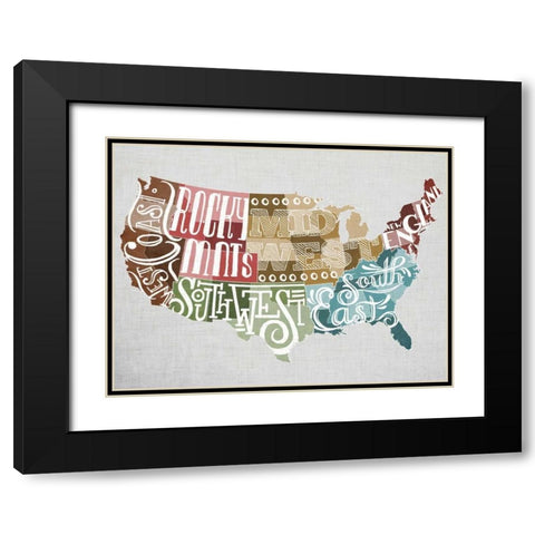 Regional Type Black Modern Wood Framed Art Print with Double Matting by Sundance Studio