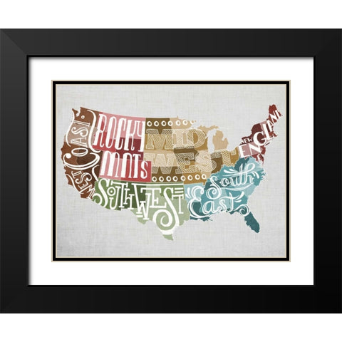 Regional Type Black Modern Wood Framed Art Print with Double Matting by Sundance Studio