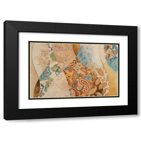 Paisley Coalescence Black Modern Wood Framed Art Print with Double Matting by Loreth, Lanie