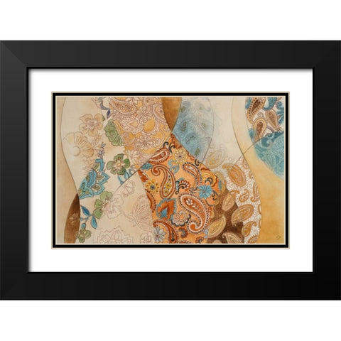 Paisley Coalescence Black Modern Wood Framed Art Print with Double Matting by Loreth, Lanie