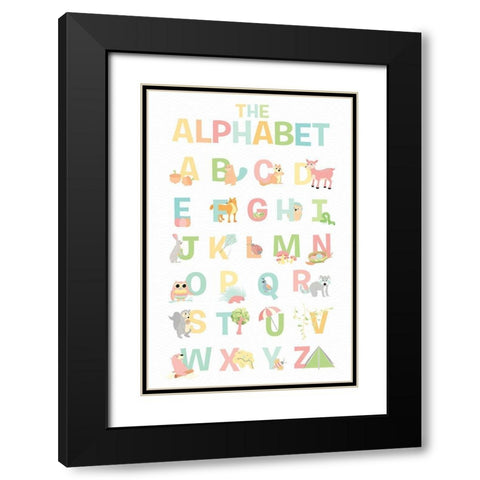 The Alphabet Black Modern Wood Framed Art Print with Double Matting by Josefina