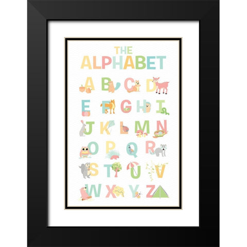 The Alphabet Black Modern Wood Framed Art Print with Double Matting by Josefina