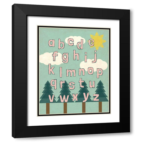 Forest Letters Black Modern Wood Framed Art Print with Double Matting by SD Graphics Studio