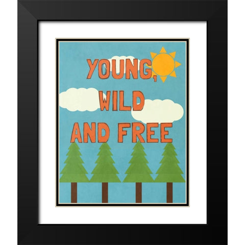 Young Mountains I Black Modern Wood Framed Art Print with Double Matting by SD Graphics Studio
