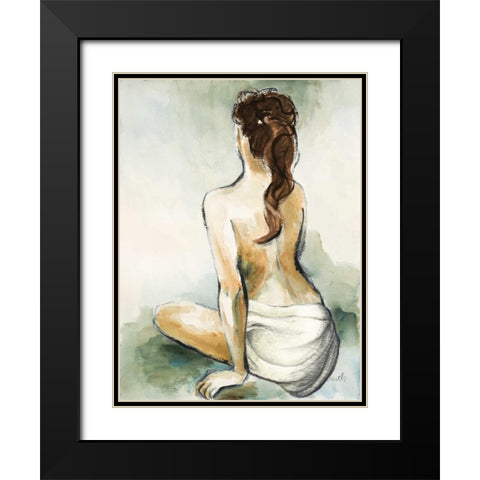 Woman Sitting II Black Modern Wood Framed Art Print with Double Matting by Loreth, Lanie