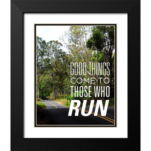 Those who Run Black Modern Wood Framed Art Print with Double Matting by Nawrocke, Bruce