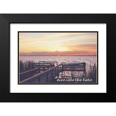 Dive Into The Lake Black Modern Wood Framed Art Print with Double Matting by Nawrocke, Bruce