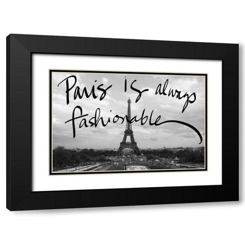 Fashionable Paris Black Modern Wood Framed Art Print with Double Matting by Navas, Emily