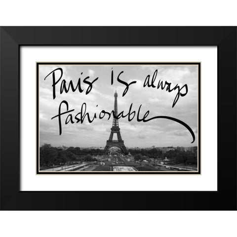 Fashionable Paris Black Modern Wood Framed Art Print with Double Matting by Navas, Emily