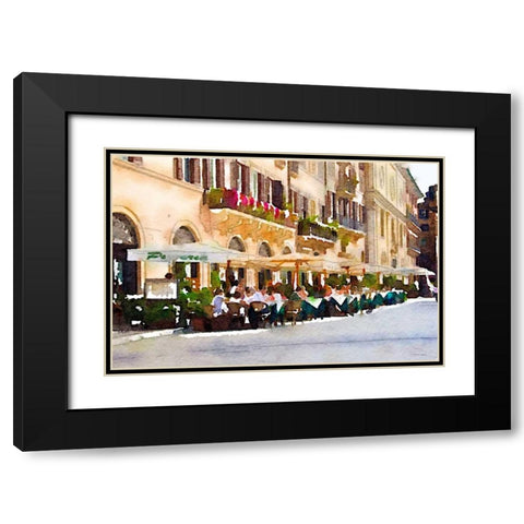 Cafe Italia Black Modern Wood Framed Art Print with Double Matting by Navas, Emily