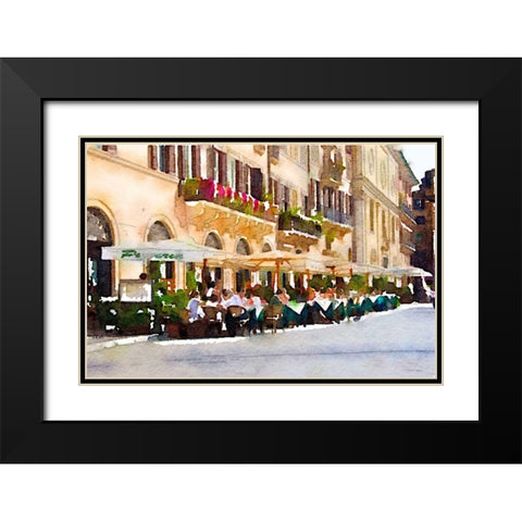 Cafe Italia Black Modern Wood Framed Art Print with Double Matting by Navas, Emily