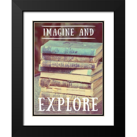 Explore Books Black Modern Wood Framed Art Print with Double Matting by Peck, Gail