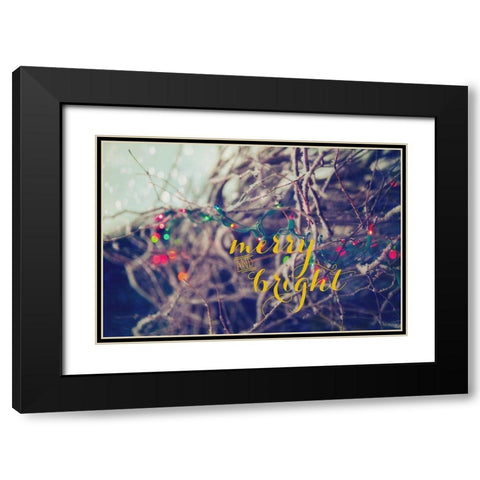 Merry and Bright Black Modern Wood Framed Art Print with Double Matting by Poynter, Kelly