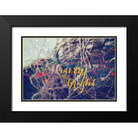 Merry and Bright Black Modern Wood Framed Art Print with Double Matting by Poynter, Kelly