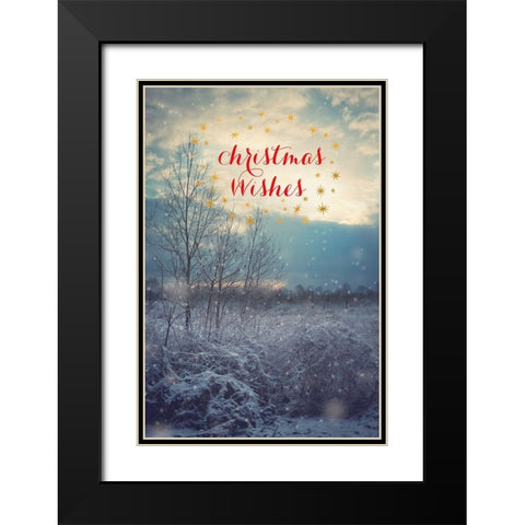 Christmas Wishes Black Modern Wood Framed Art Print with Double Matting by Poynter, Kelly