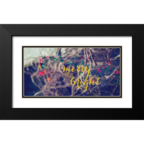 Merry Light Bright Black Modern Wood Framed Art Print with Double Matting by Poynter, Kelly