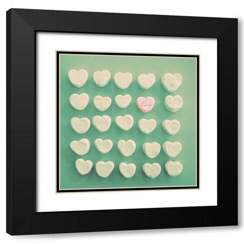 Marshmallow Love Black Modern Wood Framed Art Print with Double Matting by Peck, Gail