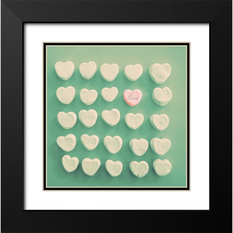 Marshmallow Love Black Modern Wood Framed Art Print with Double Matting by Peck, Gail