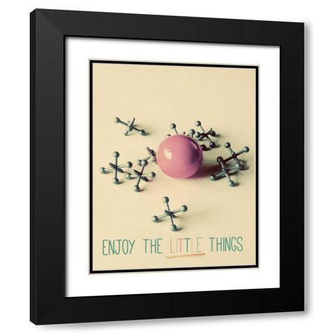 Enjoy the Little Things Black Modern Wood Framed Art Print with Double Matting by Peck, Gail