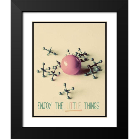 Enjoy the Little Things Black Modern Wood Framed Art Print with Double Matting by Peck, Gail