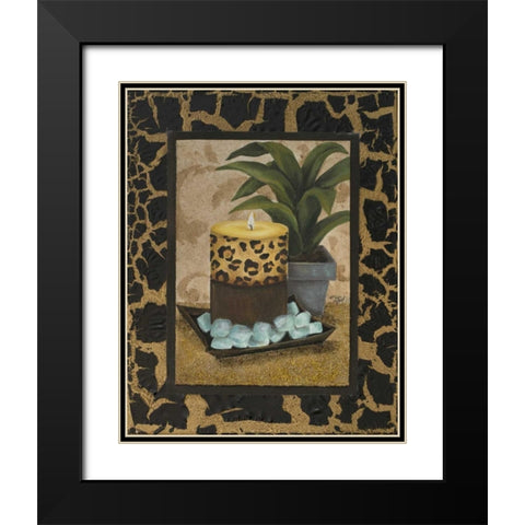 Golden Jungle Bath I Black Modern Wood Framed Art Print with Double Matting by Hakimipour, Tiffany
