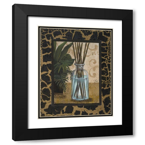 Golden Jungle Bath II Black Modern Wood Framed Art Print with Double Matting by Hakimipour, Tiffany