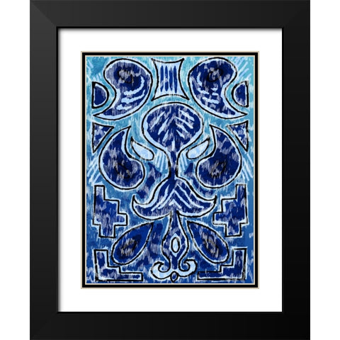 Rustic Ikat Border III Black Modern Wood Framed Art Print with Double Matting by Biscardi, Nicholas