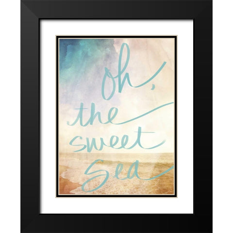 Oh the Sweet Sea Border Black Modern Wood Framed Art Print with Double Matting by Bryant, Susan