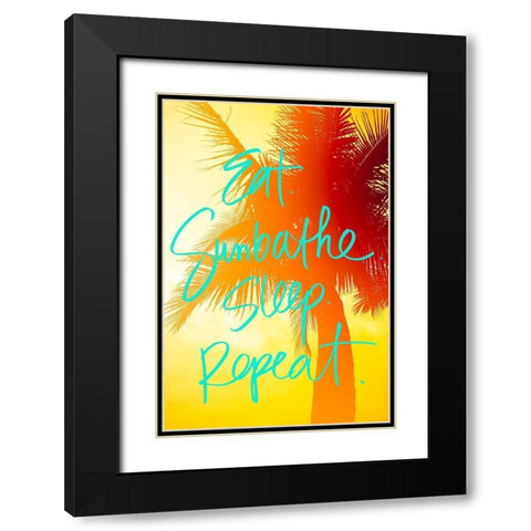 Golden Palm Black Modern Wood Framed Art Print with Double Matting by Bryant, Susan