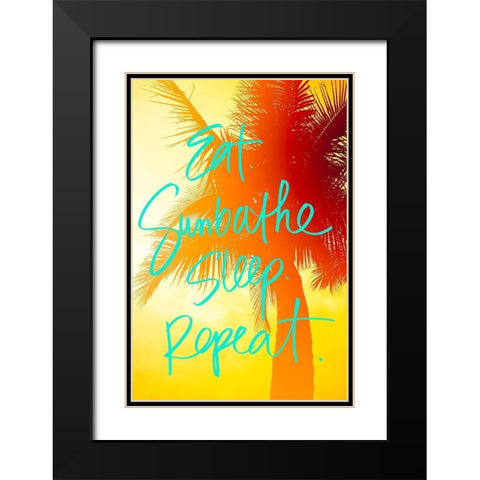 Golden Palm Black Modern Wood Framed Art Print with Double Matting by Bryant, Susan