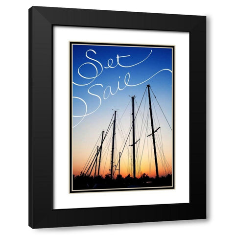 Set Sail Black Modern Wood Framed Art Print with Double Matting by Bryant, Susan