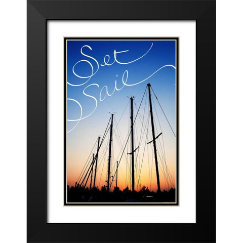 Set Sail Black Modern Wood Framed Art Print with Double Matting by Bryant, Susan