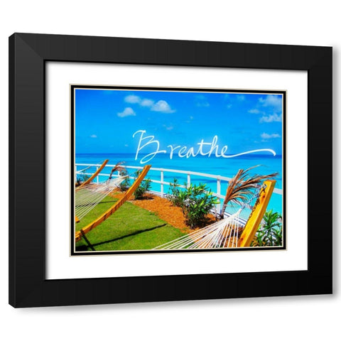 Breathe Black Modern Wood Framed Art Print with Double Matting by Bryant, Susan