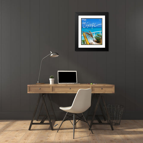 Escape Black Modern Wood Framed Art Print with Double Matting by Bryant, Susan