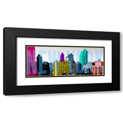 Neon NYC Black Modern Wood Framed Art Print with Double Matting by Bryant, Susan