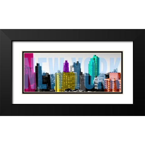 Neon NYC Black Modern Wood Framed Art Print with Double Matting by Bryant, Susan