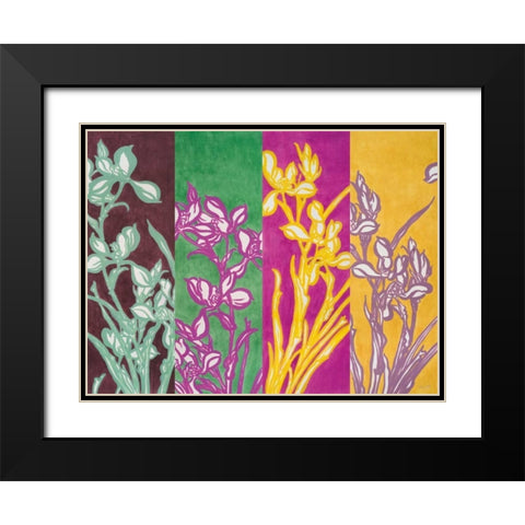 Cattleyas Black Modern Wood Framed Art Print with Double Matting by Loreth, Lanie