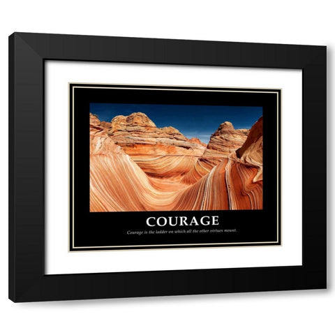 Courage Black Modern Wood Framed Art Print with Double Matting by Lake, Shelley