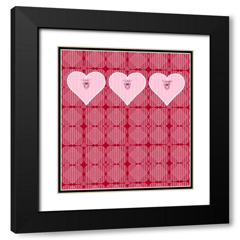 Love Owls Black Modern Wood Framed Art Print with Double Matting by Metz, Andi