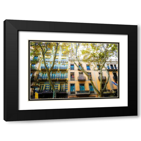 Dream Street Black Modern Wood Framed Art Print with Double Matting by Acosta