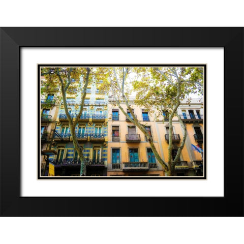 Dream Street Black Modern Wood Framed Art Print with Double Matting by Acosta
