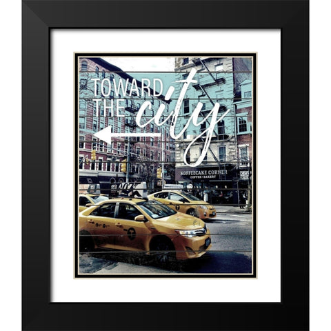 Toward The City Black Modern Wood Framed Art Print with Double Matting by Acosta