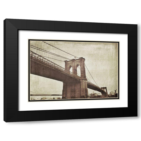 Bridge of Brooklyn Sepia I Black Modern Wood Framed Art Print with Double Matting by Acosta